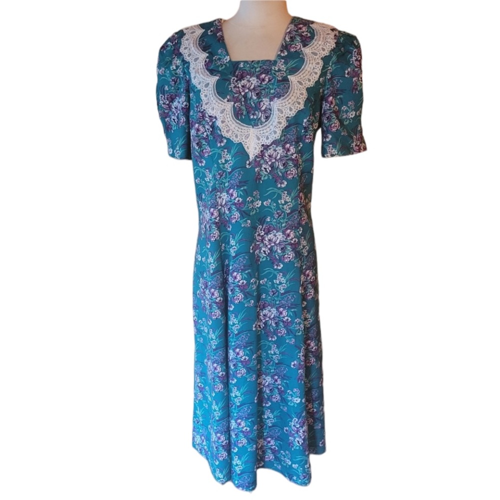 1980s USA Petites Floral Career Dress